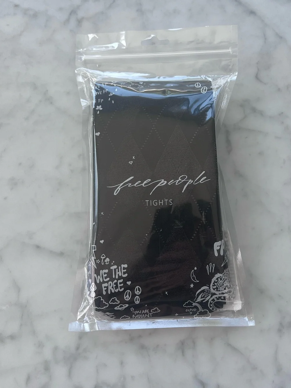NWT Free People Allure Argyle Tights Size Medium / Large